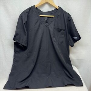 MEDCOUTURE INSIGHT Black V Neck Scrub Top Tunic 2XL Polyester